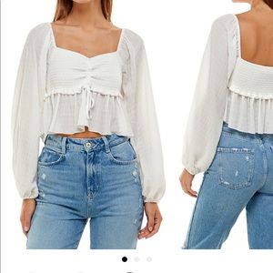Brand New White Gathered Top